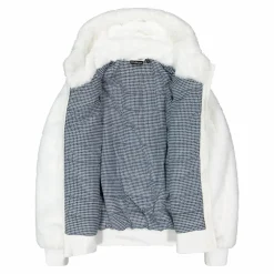 Kunstpelzjacke für Damen mit Kapuze