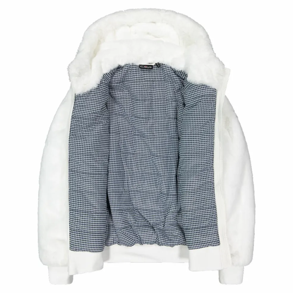 Kunstpelzjacke für Damen mit Kapuze