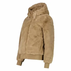 Kunstpelzjacke für Damen mit Kapuze