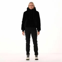 Kunstpelzjacke für Damen mit Kapuze