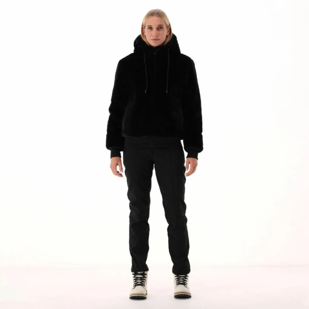 Kunstpelzjacke für Damen mit Kapuze