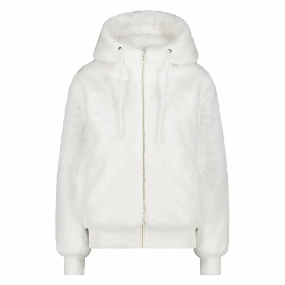 Kunstpelzjacke für Damen mit Kapuze