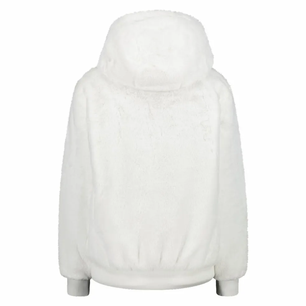 Kunstpelzjacke für Damen mit Kapuze