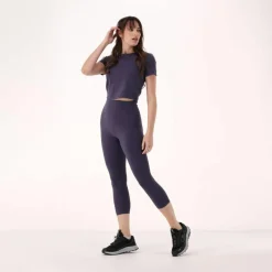 Kurzarm-Top für Damen aus Stretch-Polyamid