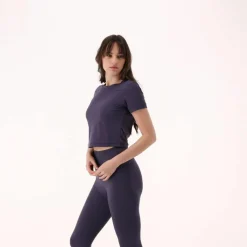 Kurzarm-Top für Damen aus Stretch-Polyamid