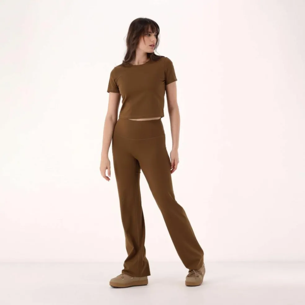 Kurzarm-Top für Damen aus Stretch-Polyamid