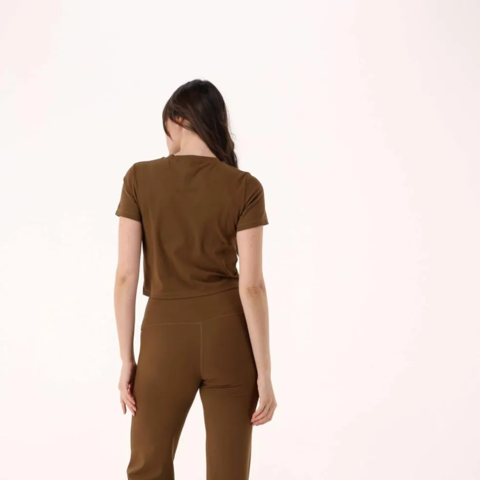 Kurzarm-Top für Damen aus Stretch-Polyamid