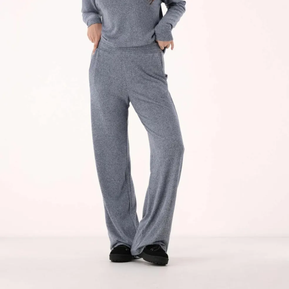 Lange Damenhose aus meliertem Jerseystoff