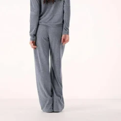 Lange Damenhose aus meliertem Jerseystoff