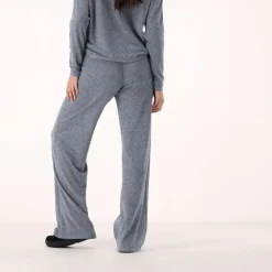 Lange Damenhose aus meliertem Jerseystoff