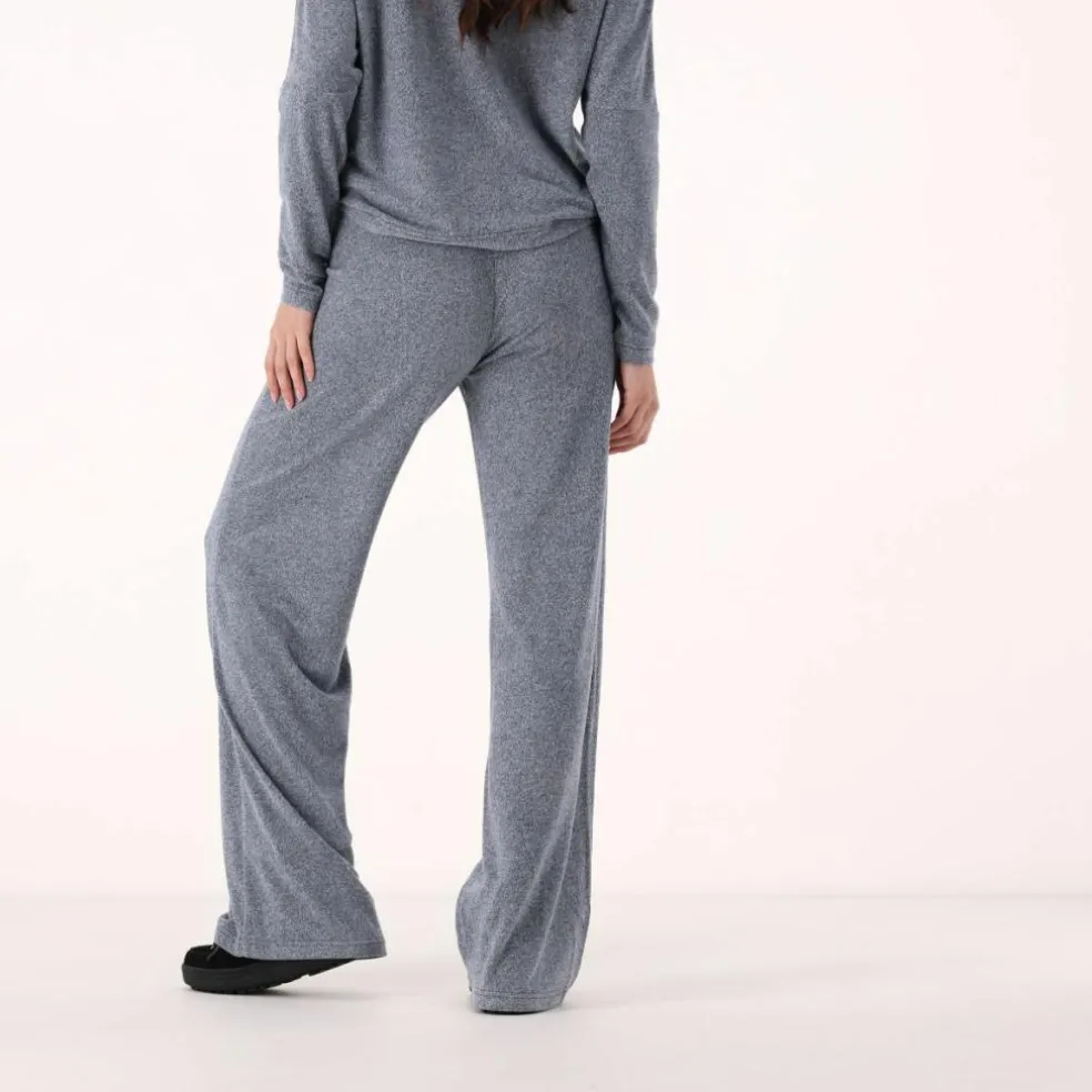 Lange Damenhose aus meliertem Jerseystoff