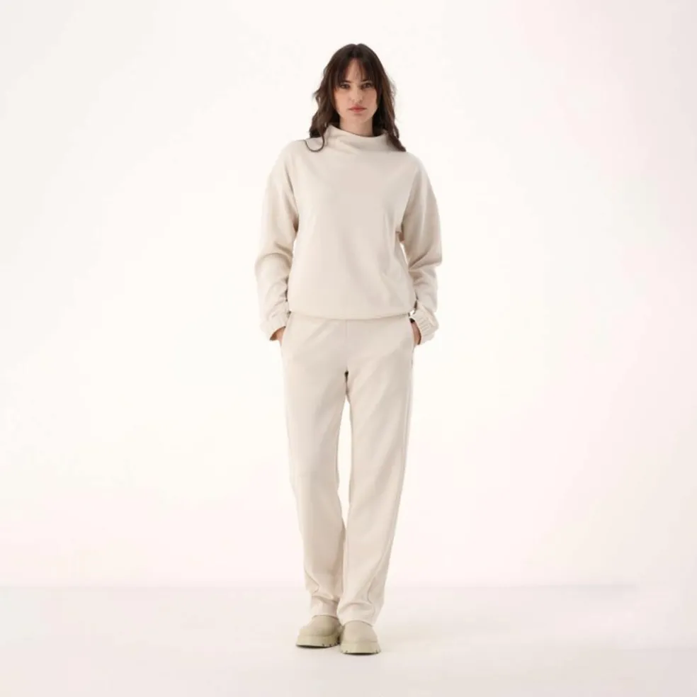 Lange Damenhosen im Regular Fit aus Modal mit matt glänzendem Finish