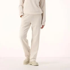 Lange Damenhosen im Regular Fit aus Modal mit matt glänzendem Finish