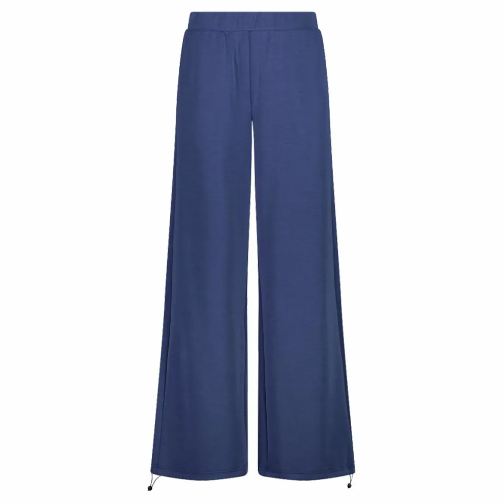 Lange Damenhosen mit weitem Bein aus Modal mit matt glänzendem Finish