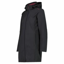 Lange Damenjacke aus Softshell