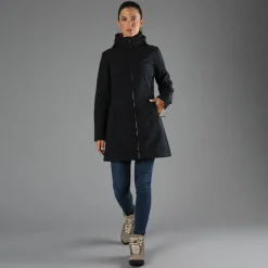 Lange Damenjacke aus Softshell