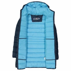 Lange Daunenjacke für Mädchen mit Taftkapuze