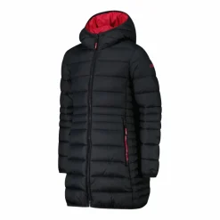 Lange Daunenjacke für Mädchen mit Taftkapuze