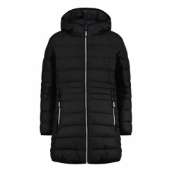 Lange Daunenjacke für Mädchen mit Taftkapuze