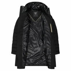 Lange einfarbige Daunenjacke Sorona® Aura für Damen