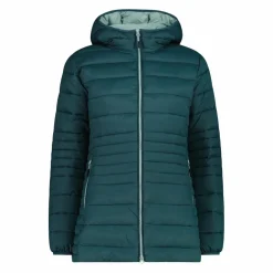Lange einfarbige Daunenjacke Sorona® Aura für Damen