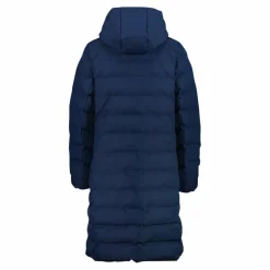 Lange gepolsterte Daunenjacke für Damen mit Kapuze