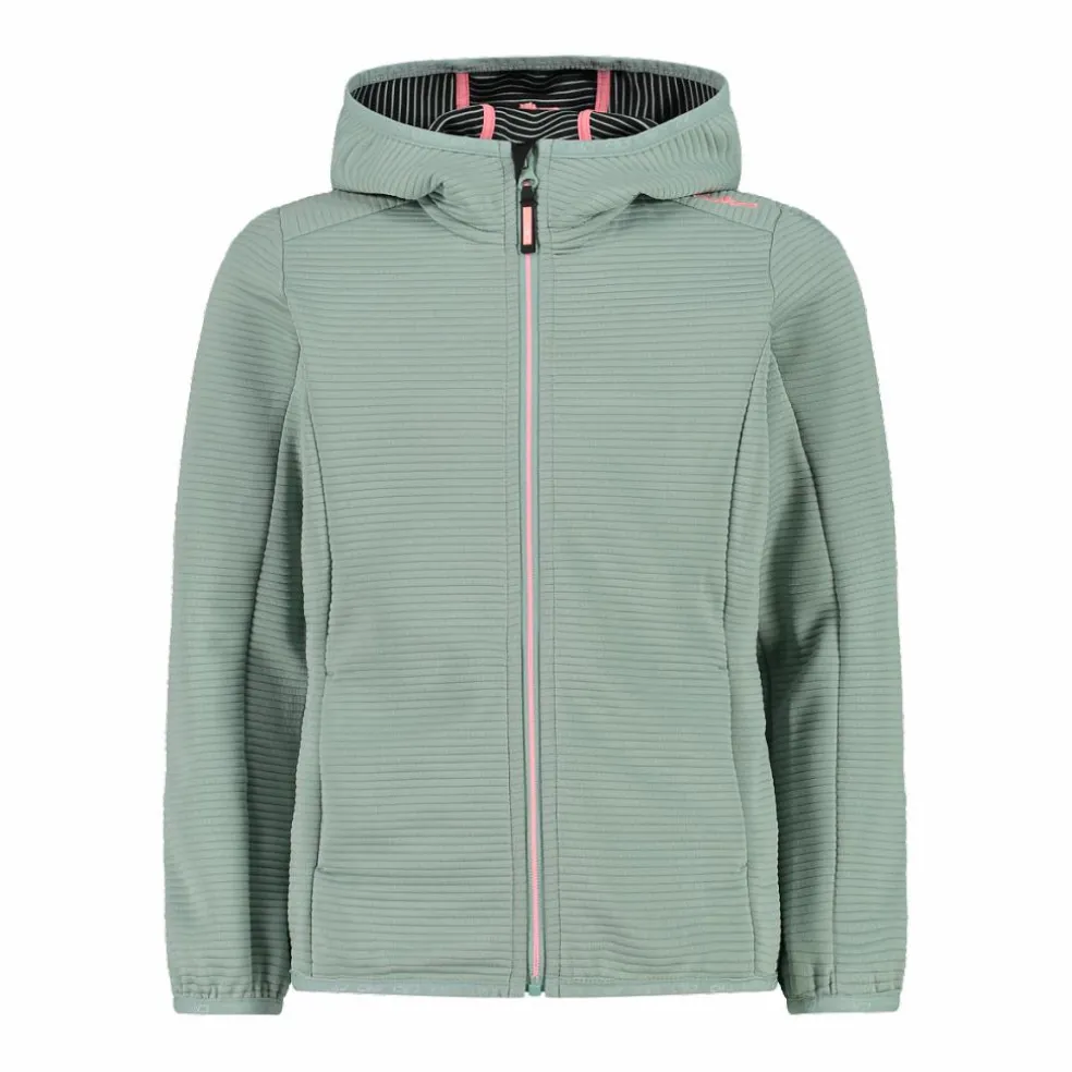 Mädchen Fleece mit durchgehendem Reißverschluss und Kapuze