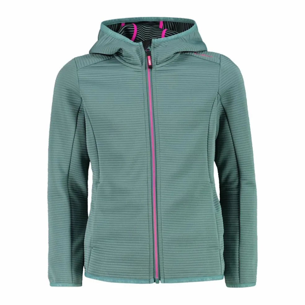 Mädchen Fleece mit durchgehendem Reißverschluss und Kapuze