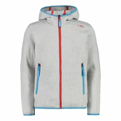 Mädchen schweres Fleecejacke Knit-Tech in melierter Optik mit Kapuze