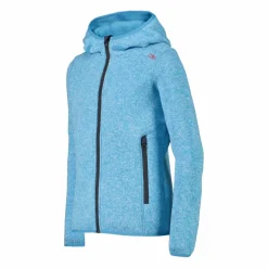 Mädchen schweres Fleecejacke Knit-Tech in melierter Optik mit Kapuze