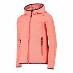 Mädchen schweres Fleecejacke Knit-Tech in melierter Optik mit Kapuze