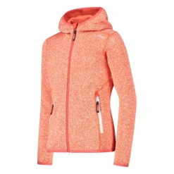 Mädchen schweres Fleecejacke Knit-Tech in melierter Optik mit Kapuze