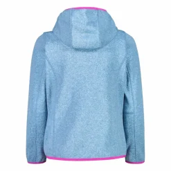 Mädchen schweres Fleecejacke Knit-Tech in melierter Optik mit Kapuze