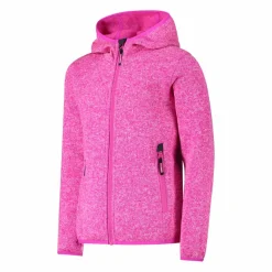 Mädchen schweres Fleecejacke Knit-Tech in melierter Optik mit Kapuze