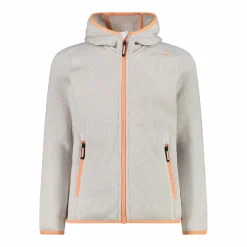 Mädchen schweres Fleecejacke Knit-Tech in melierter Optik mit Kapuze