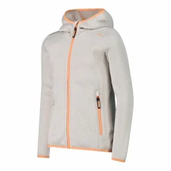 Mädchen schweres Fleecejacke Knit-Tech in melierter Optik mit Kapuze