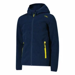 Mädchen schweres Fleecejacke Knit-Tech in melierter Optik mit Kapuze