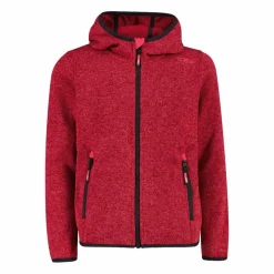 Mädchen schweres Fleecejacke Knit-Tech in melierter Optik mit Kapuze