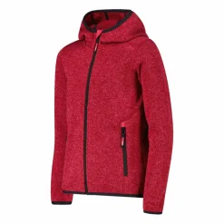Mädchen schweres Fleecejacke Knit-Tech in melierter Optik mit Kapuze