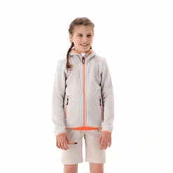 Mädchen schweres Fleecejacke Knit-Tech in melierter Optik mit Kapuze