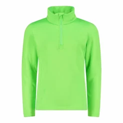 Mädchen Stretch Performance Stehkragenshirt mit kurzem Reißverschluss