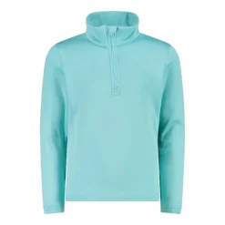 Mädchen Stretch Performance Stehkragenshirt mit kurzem Reißverschluss