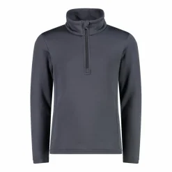 Mädchen Stretch Performance Stehkragenshirt mit kurzem Reißverschluss