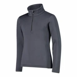 Mädchen Stretch Performance Stehkragenshirt mit kurzem Reißverschluss