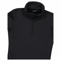 Mädchen Stretch Performance Stehkragenshirt mit kurzem Reißverschluss