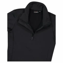 Mädchen Stretch Performance Stehkragenshirt mit kurzem Reißverschluss