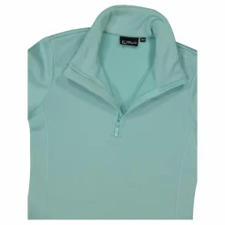 Mädchen Stretch Performance Stehkragenshirt mit kurzem Reißverschluss