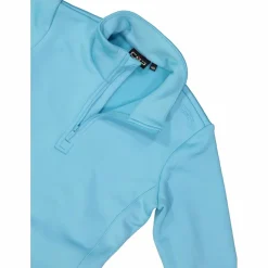 Mädchen Stretch Performance Stehkragenshirt mit kurzem Reißverschluss