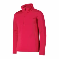 Mädchen Stretch Performance Stehkragenshirt mit kurzem Reißverschluss