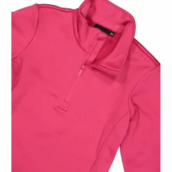 Mädchen Stretch Performance Stehkragenshirt mit kurzem Reißverschluss